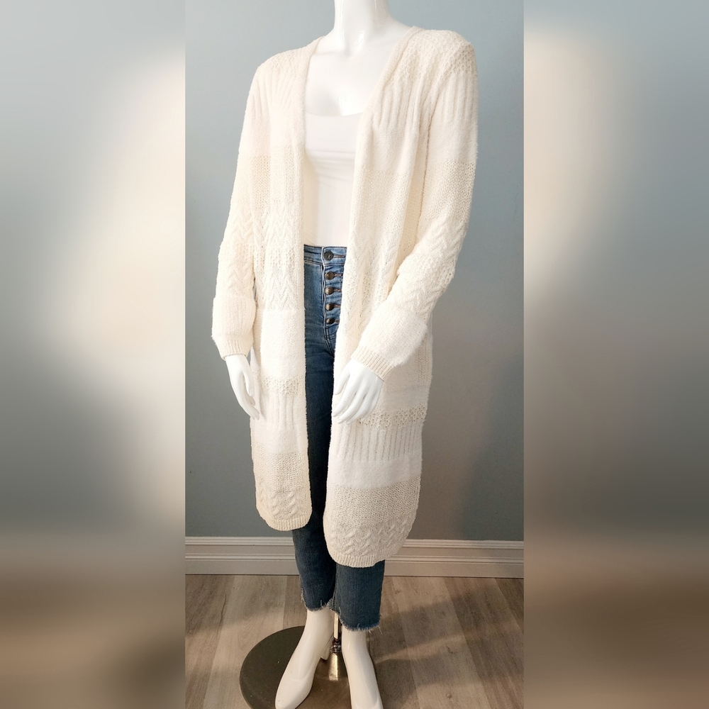 [X, 2X, & 3X] NWT DEX Plus Cozy Textured Ivory Cardigan